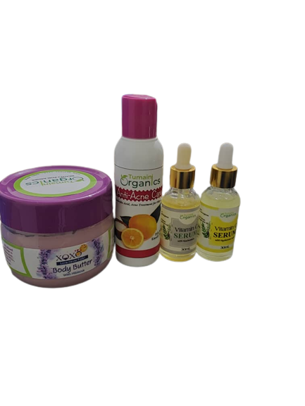 Organic skincare products and beverages 